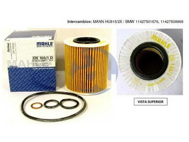 FILTRO ACEITE BMW 116-118-120-X3 OX166/1D