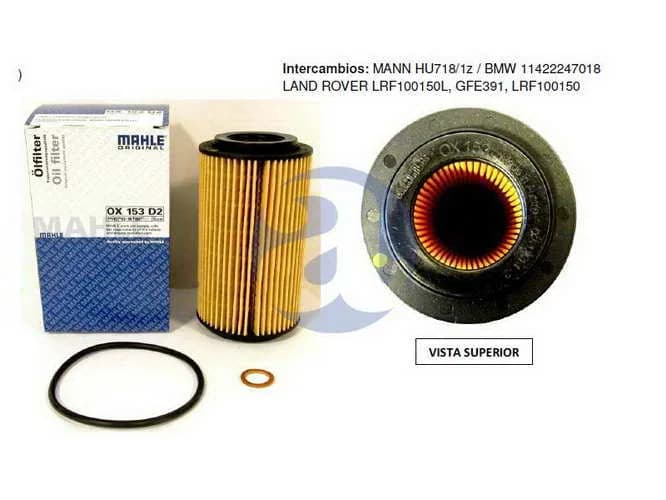 FILTRO ACEITE BMW 318D-FREELANDER OX153/D2