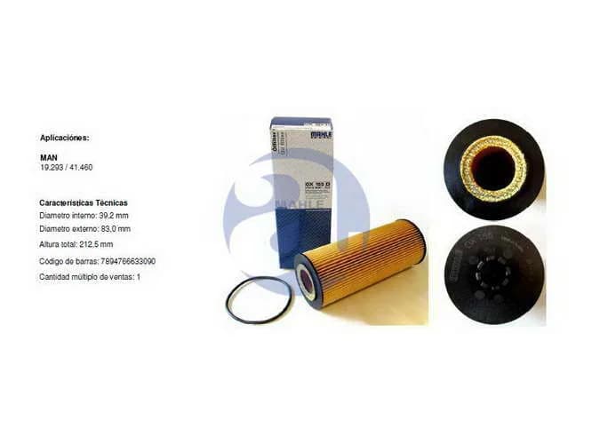 FILTRO ACEITE MAN 19.293 OX155D