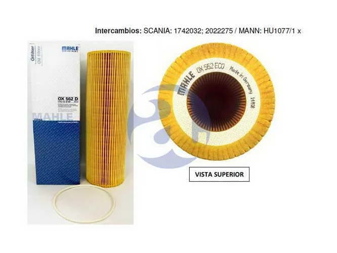 FILTRO ACEITE SCANIA DC9 OX562D