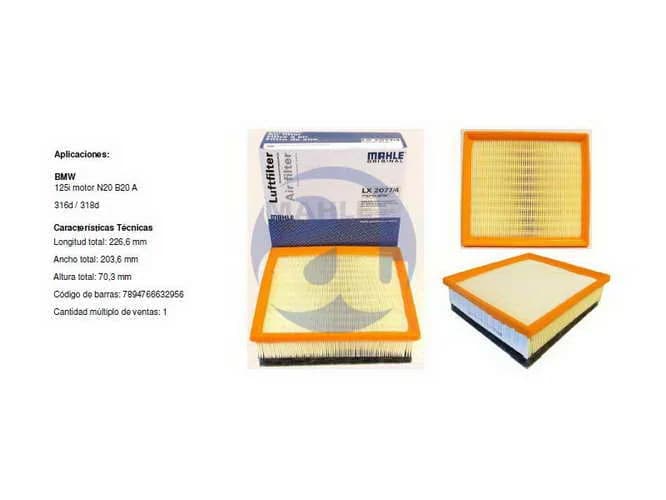 FILTRO AIRE BMW 125I A216/318D LX2077/4