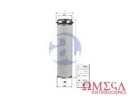 FILTRO AIRE M.BENZ OM355 -2º LXS42/1