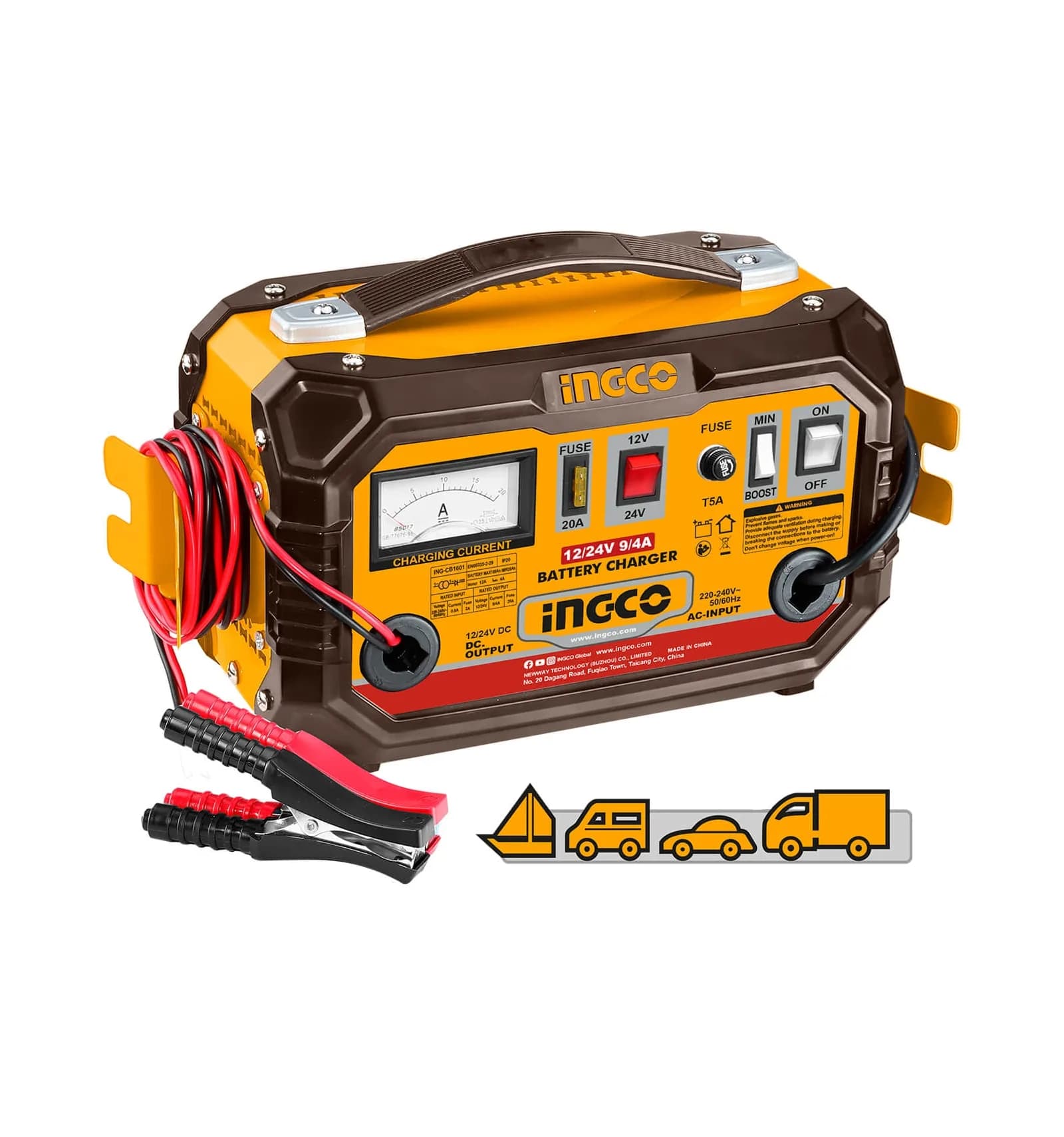 ING-CB1601-4- CARGADOR DE BATERIA 12V / 24V 700845