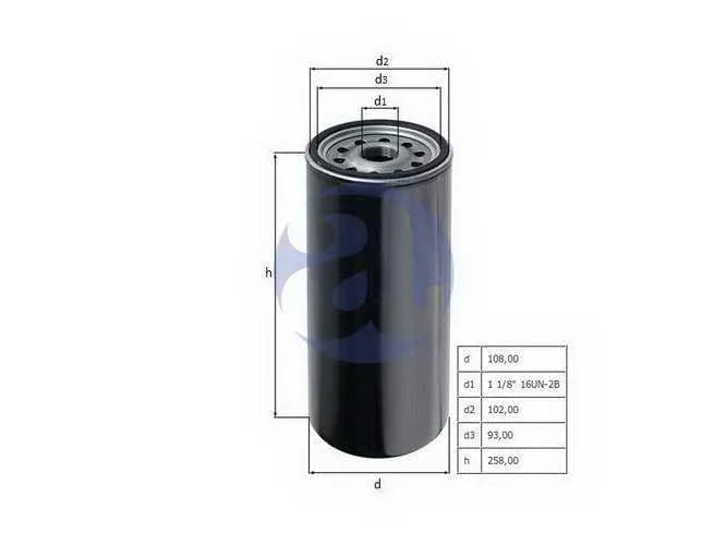 FILTRO ACEITE VOLVO B10/N10-12 OC121
