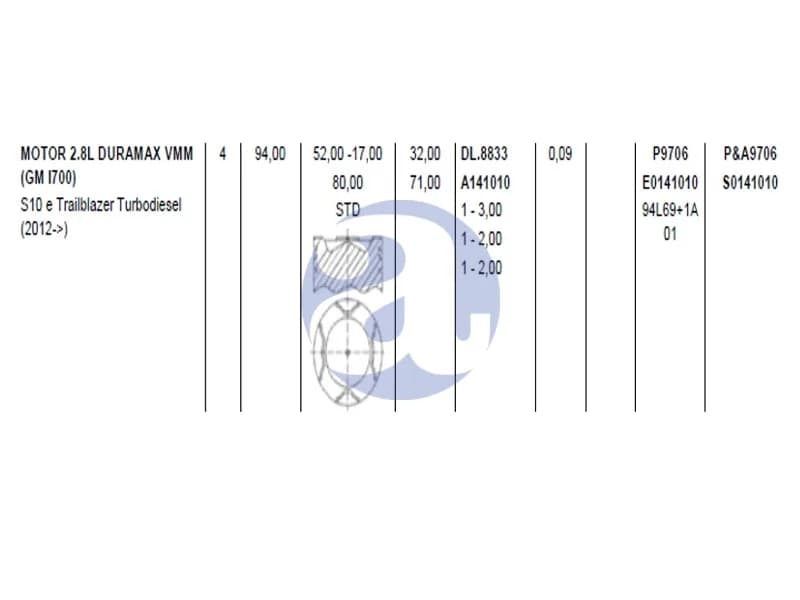 SUB-CONJ.CHEVR.S10 2.8 DURAMAX S141010 STD